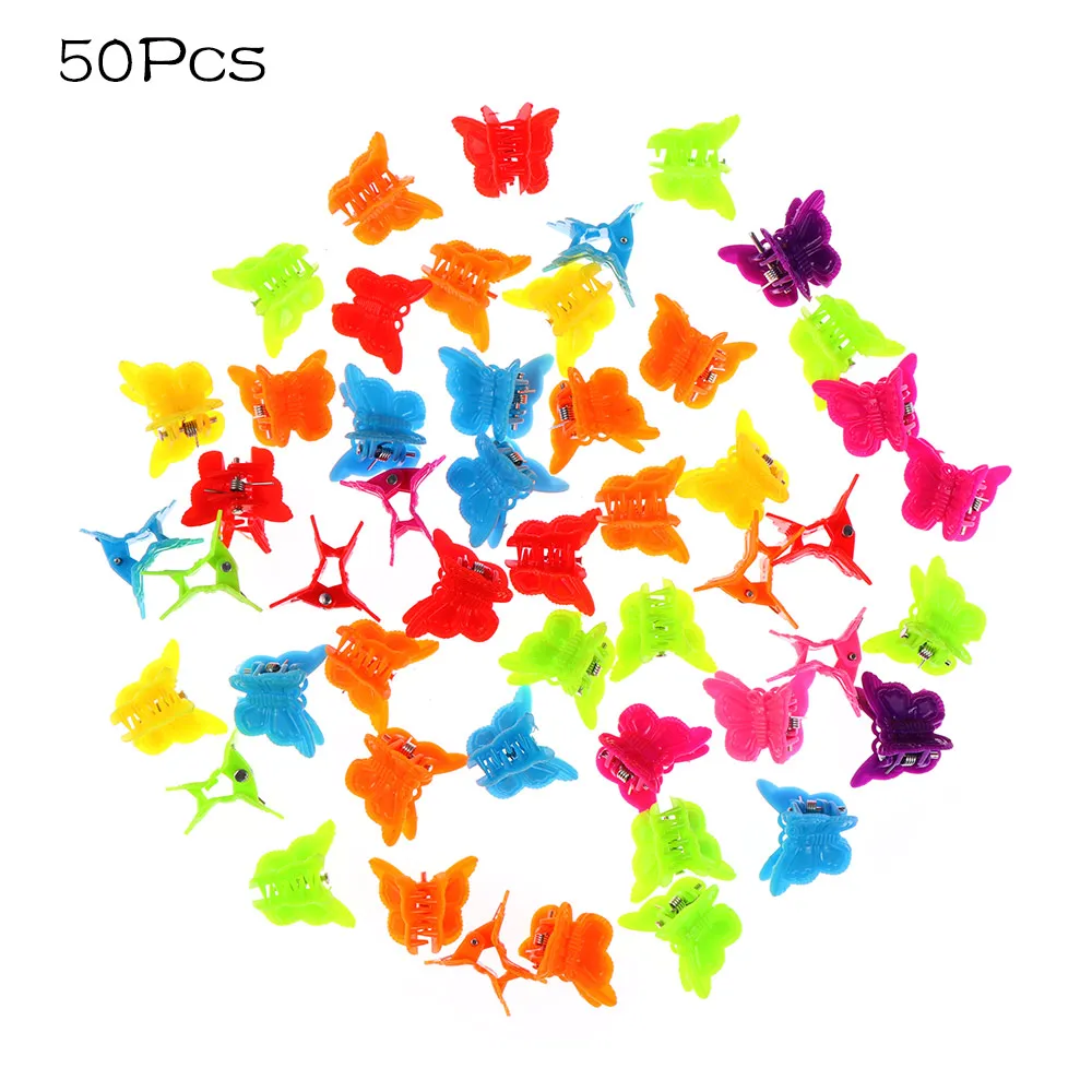 50Pcs Мини-заколки для волос для маленьких девочек; яркие цвета; заколки для волос с цветами; Разноцветные милые заколки для волос для детей; аксессуары для волос для маленьких девочек - Цвет: 50Pcs