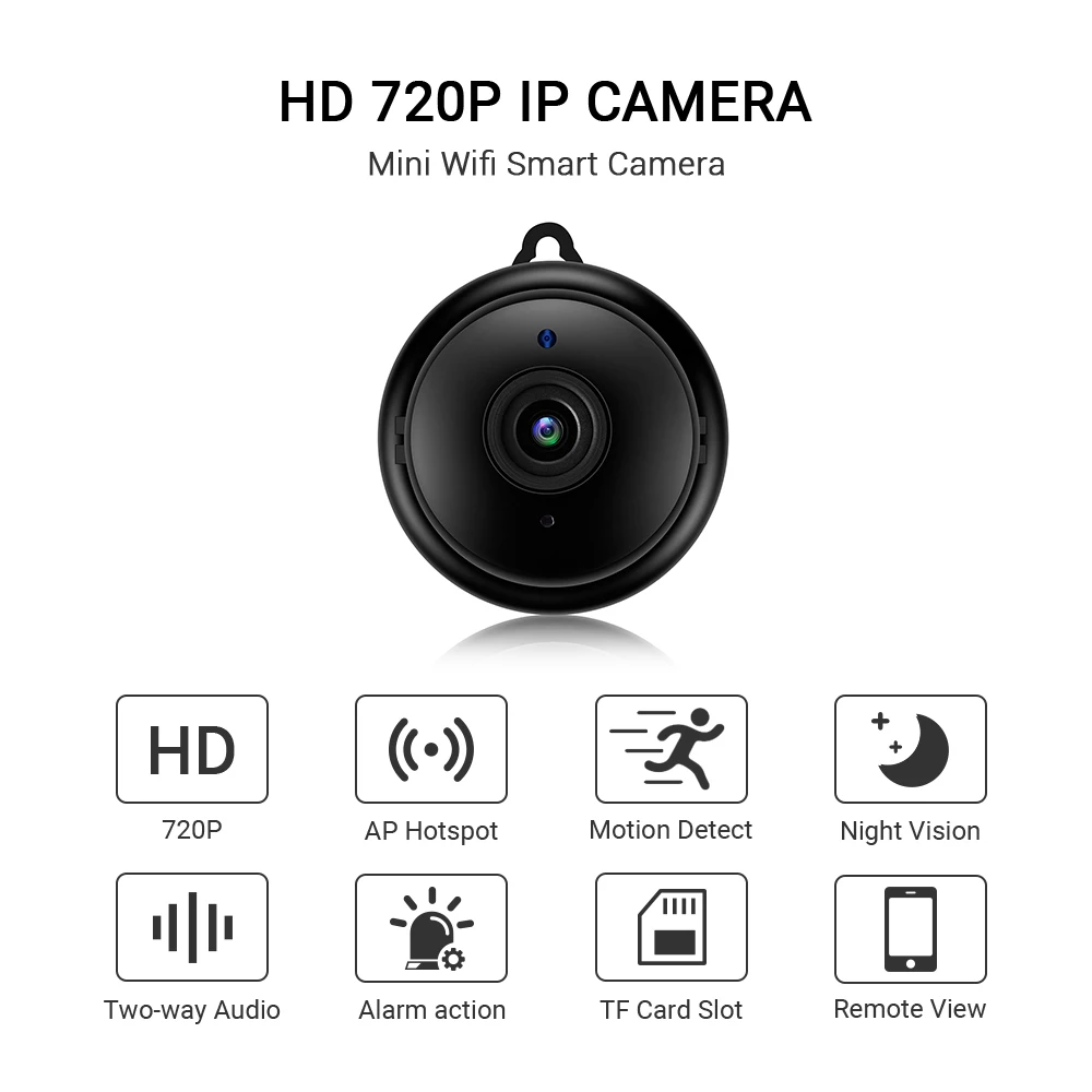Мини Wifi IP камера HD 720P беспроводная камера ночного видения двухстороннее аудио Обнаружение движения Детский Монитор V380