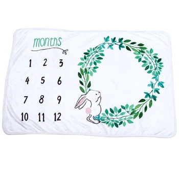 

Gift Quilt Monthly Memory Warm Infants Comfortable Unisex Soft Swaddle Photography Props Baby Blanket Flannel Growth Wraps