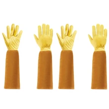 Gants de jardinage pour femmes et hommes, 2 paires, en cuir de vache, taille Rose, résistant à l'eau, S & M