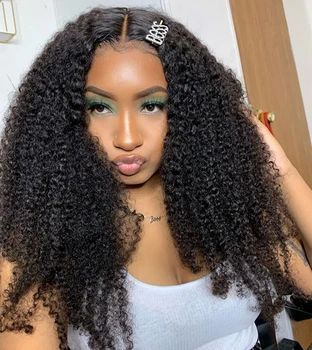 

Pre Plucked Natural Hairline Kinky Curly Human Hair Wigs with Baby Hair Afro Curly Lace Front Wig Human Hair Can be Dyed