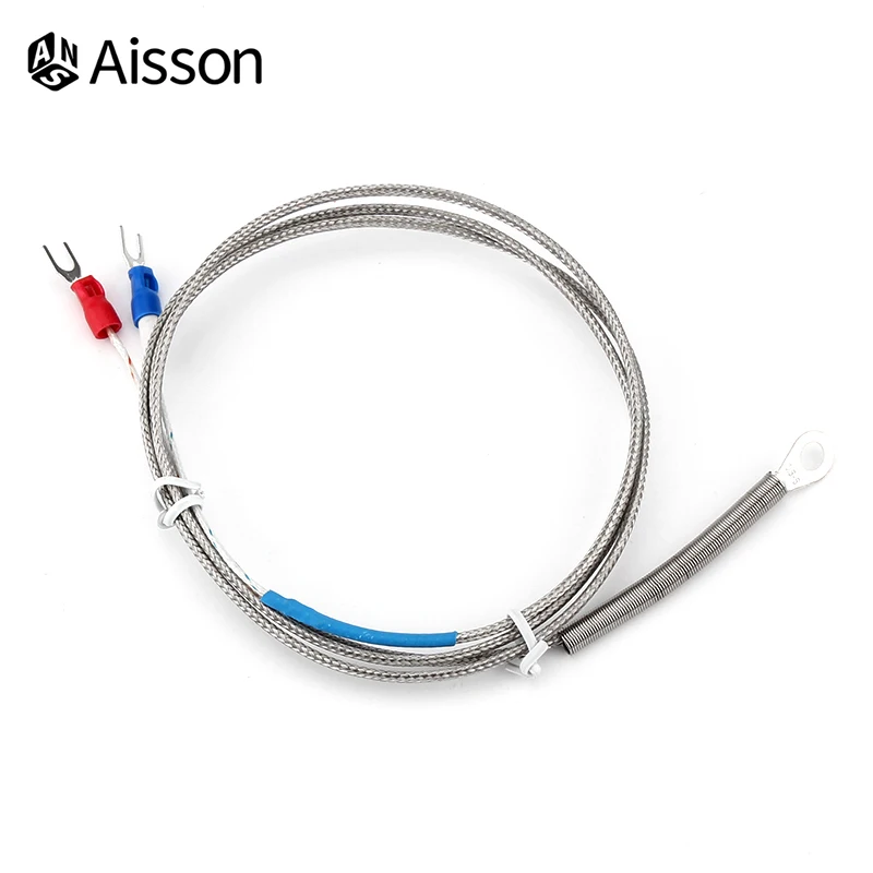 5mm Hole Washer Thermocouple Temperature Sensor Probe K E Type 1/2/3/4/5M Cable For Industrial Temperature Controller temperature sensor