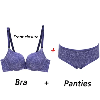 

Elovegirl Small Chest Lingerie Set Sexy Backless Wireless Underwear Set Push Up Bra Women Comfort Adjusted Bra And Panty Set