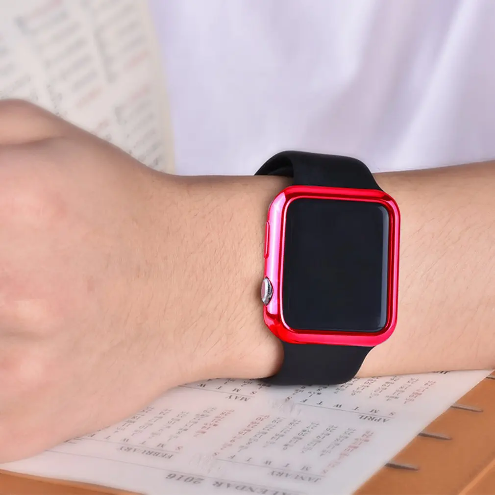 360 Тонкий чехол для часов для Apple Watch корпус 4, версия 1, 2, 3, ремешок 42 мм, 38 мм, версия мягкий прозрачный TPU Экран протектор для наручных часов iWatch, 4 3) 44 мм 40 мм