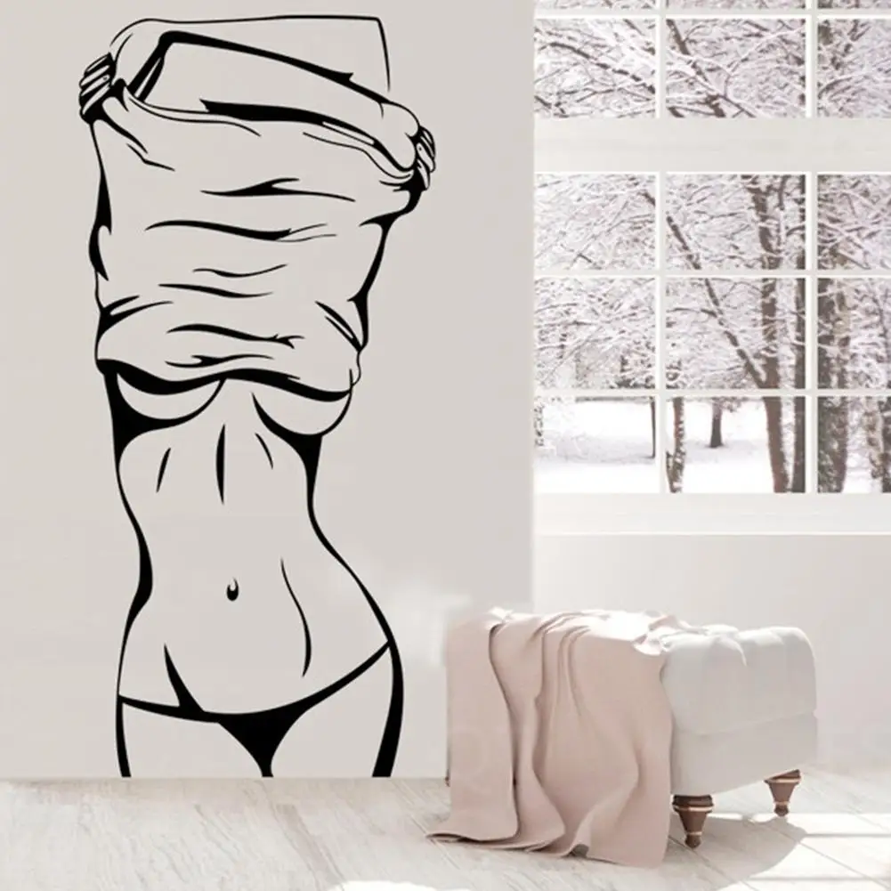 1Pcs Sexy Women Figure Wall Sticker Bedroom Decor 26.6x57cm Stickers For Home Living Room Decoration | Дом и сад
