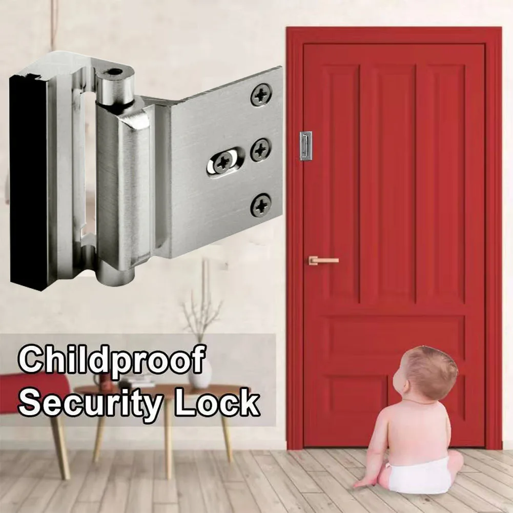 Stopper Hardware Reinforcement Lock Furniture Childproof Heavy Duty Living Room Security Replacement Aluminium Alloy Home Door