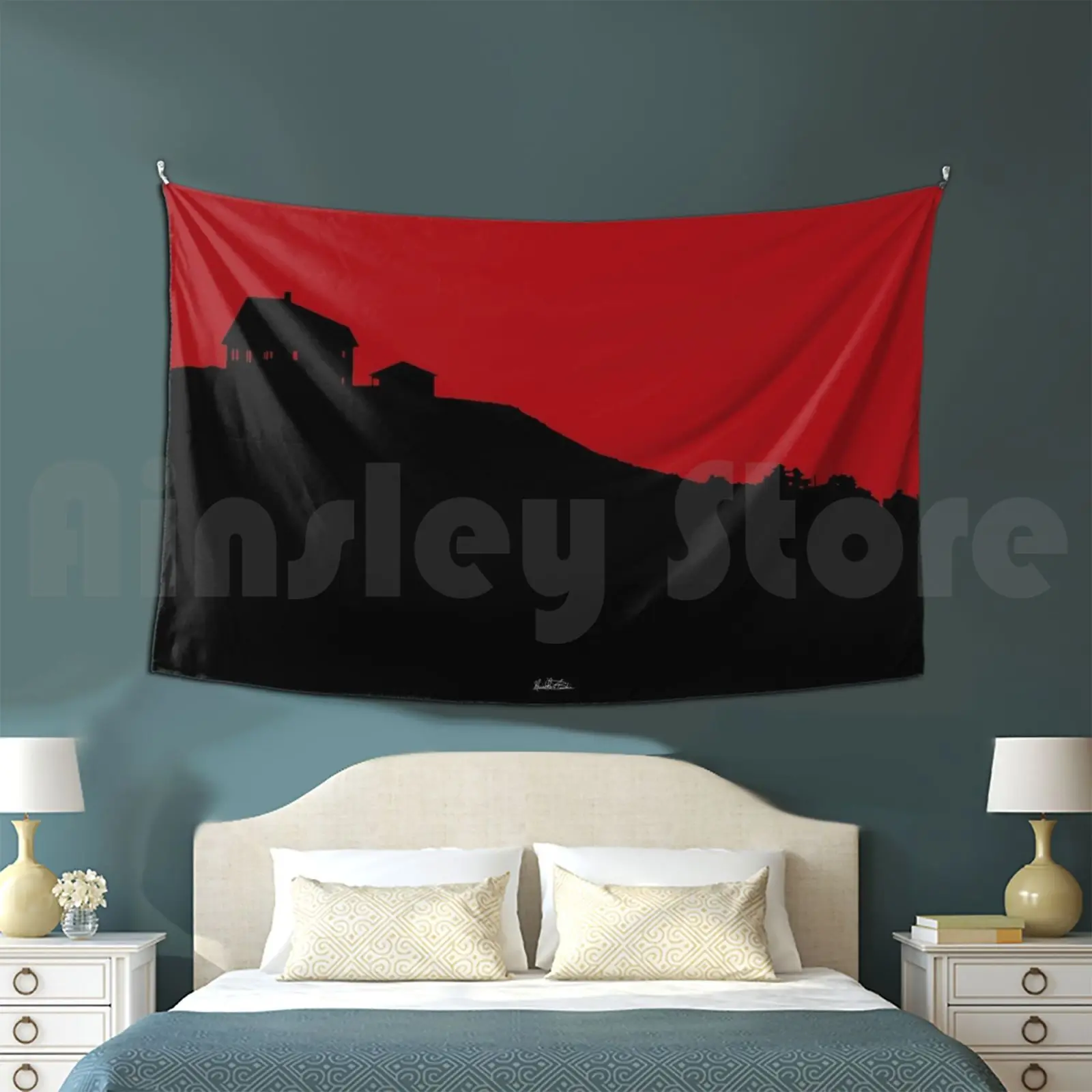 Photogaphie Modificfié-Une Maison Au Bord De Arazzo Soggiorno Camera Da Letto? Les De La Madeleine Paysage Maisons Mer