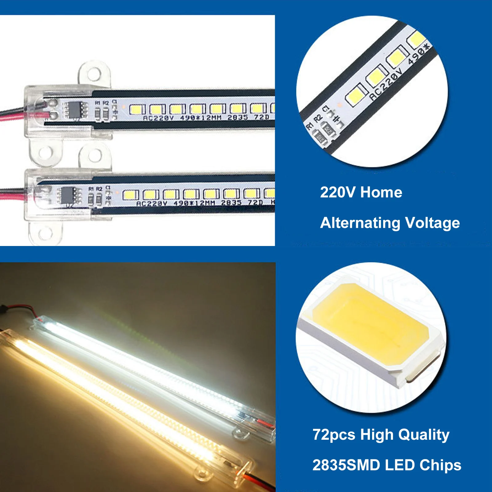 Description Picture 4 of item30/40cm LED Rigid Light Strip High Brightness Waterproof LED Fluorescent Floodlight Tube For Bar Industries Showcase