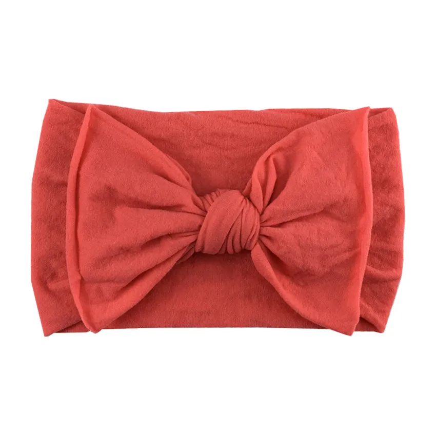 20pcs/lot Ear Turban Girl Lovely Headwear Wide Elastic Soft Nylon Headband with 4.5'' Hair Bow Headwrap For Kids Hair Accessorie - Цвет: 8