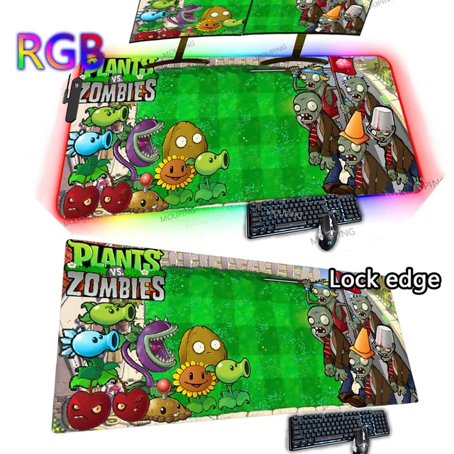 Desk Mat 1200x600 Plants Vs Zombies Mouse Pad 100x50 Carpet Mouse Computer Extra Large Gaming Mat Huge Rug Rgb Led Backlit Anime 3