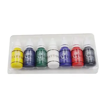 

7 Colors Bottles Ink Pigment Set Kits Body Arts Tattoos Professional Beauty Permanent Makeup Supplies Cosmetic Skin Body Hot New