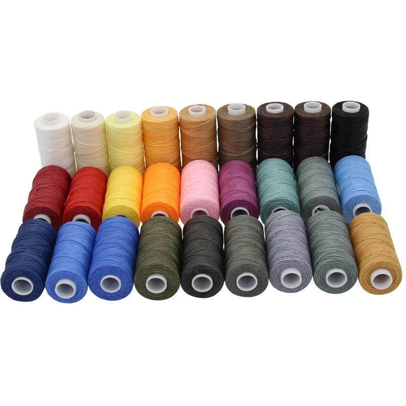 Flat Waxed Sewing Line 50M 150D 0.8Mm Thickness Waxed Thread Leather Cord Leather Craft Hand Stitching Thread leather sewing string leather sewing thread