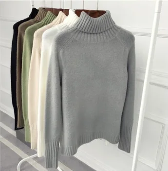 

DHL 50pcs Female Autumn Winter Ultra-soft Knitted Turtleneck Sweater