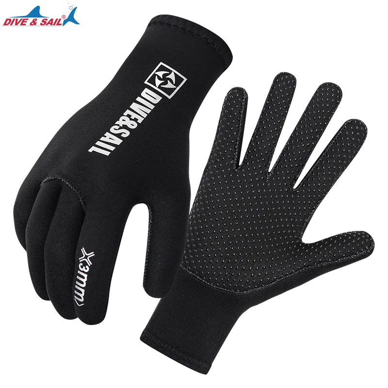 3mm Anti-Slip Neoprene Five Finger Warm Gloves for Diving Snorkeling Paddling Surfing Kayaking Canoeing Spearfishing Skiing