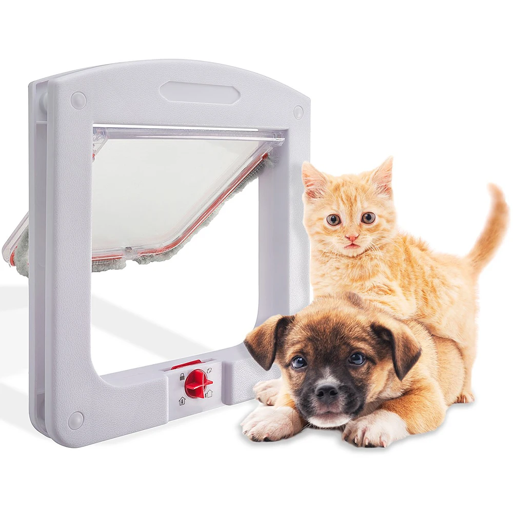 Pet Door Automatic Cat Crate Gate Medium Small Pet Pass Through Wall Mount Door