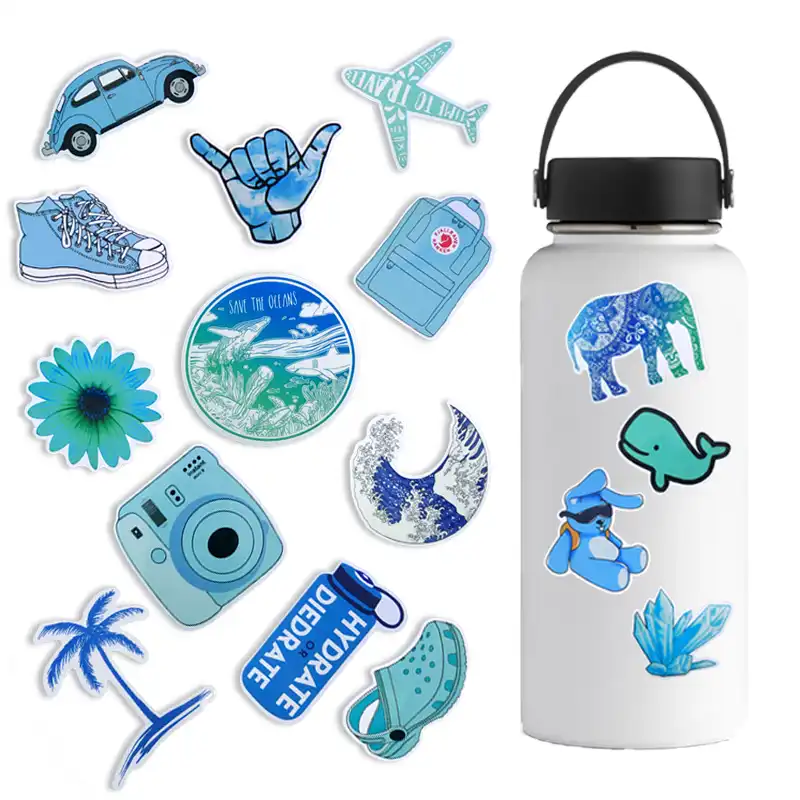 stickers for hydro flask blue