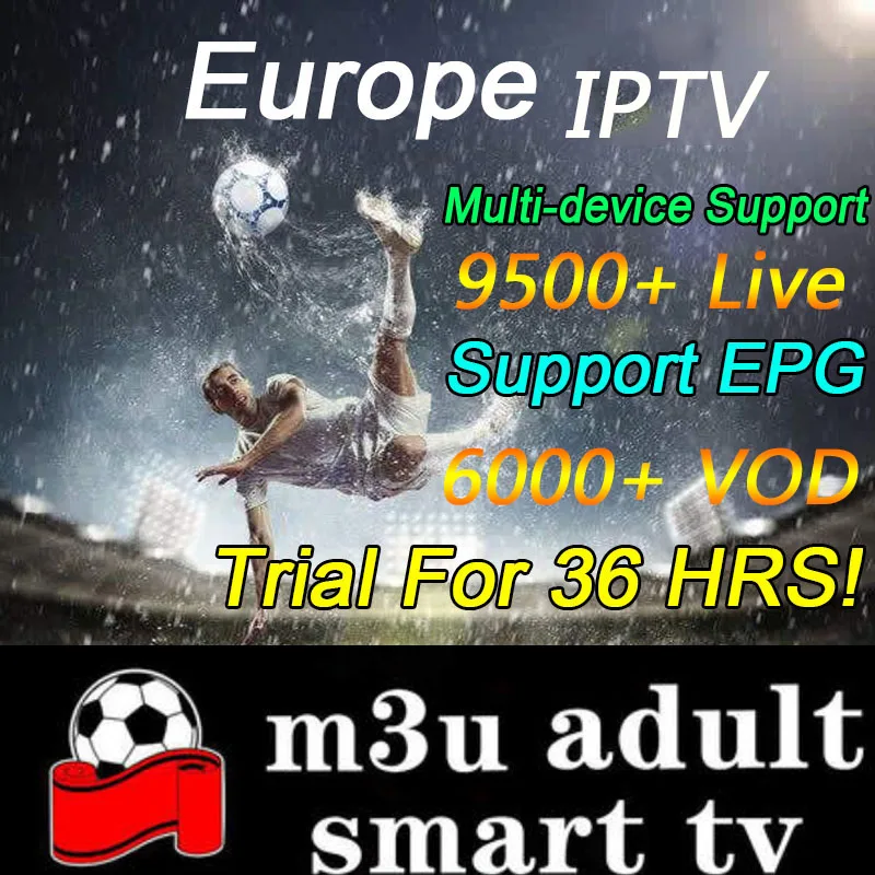 

World IPTV TV Show xxx M3u Smart Android box Support for 1 devices tv show for Europe Poland Portugal Asian Africa Android