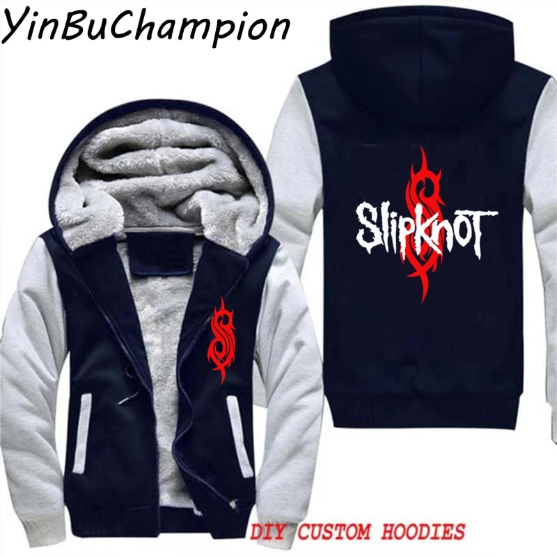 Рок-Группа Slipknot мужская зимняя куртка с принтом толстовки на молнии утолщенный хлопковый кардиган толстовки мужские Harajuku размера плюс 5XL