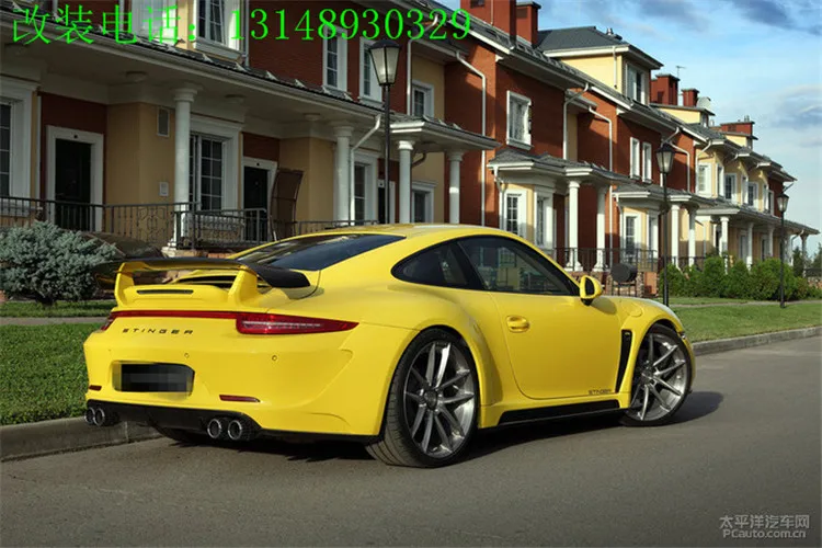 Подходит для Porsche 911 CARRERA хвост крыло двухслойный углеродного волокна направляющий задний спойлер крыло
