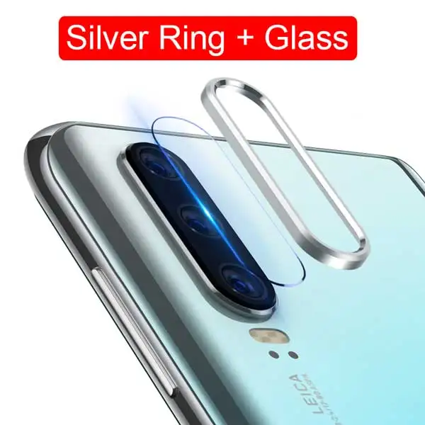 Для huawei mate 30 Pro Чехол для huawei P30 P20 mate 30 20 Pro объектив камеры закаленное стекло Защита экрана и защитный чехол с кольцом - Цвет: Silver Ring Glass