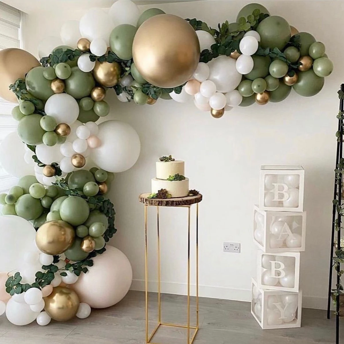 Jungle Safari Bean Green Balloon Garland Arch Chain Wedding Birthday Party Decor Kids Latex Ballon Baby Shower | Дом и сад
