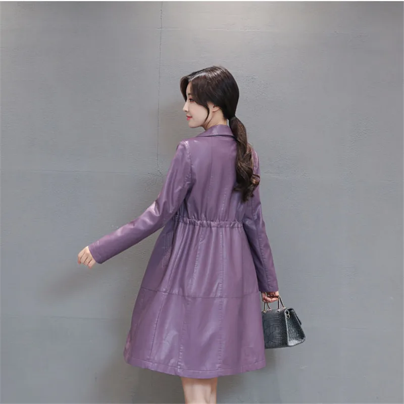 Winter Plus Cotton Leather Women Coat Thick Plus Size Length Jacket Female Boutique Fox Fur Collar Warm PU Outerwear YH551