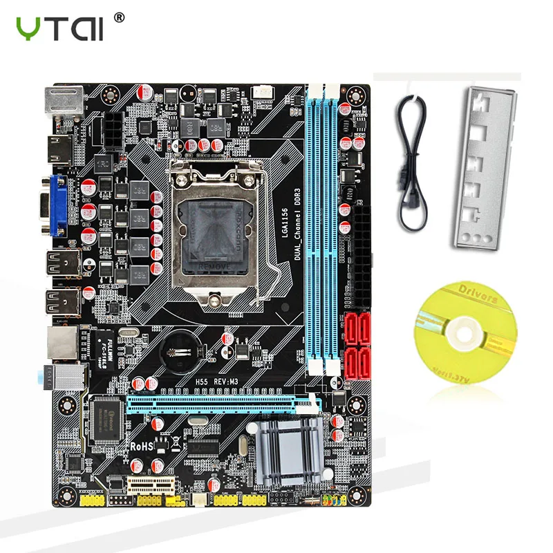 

H55 motherboard LGA1156 REV: M3 DDR3 supports I3 I5 I7 CPU PCI-Express USB2.0 Ports Mainboard Main Board New motherboard