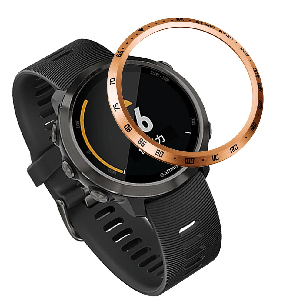 Стильный ободок для Garmin Forerunner 645 защитный чехол для Forerunner 645 музыкальное защитное кольцо против царапин - Цвет: Rose Gold Black