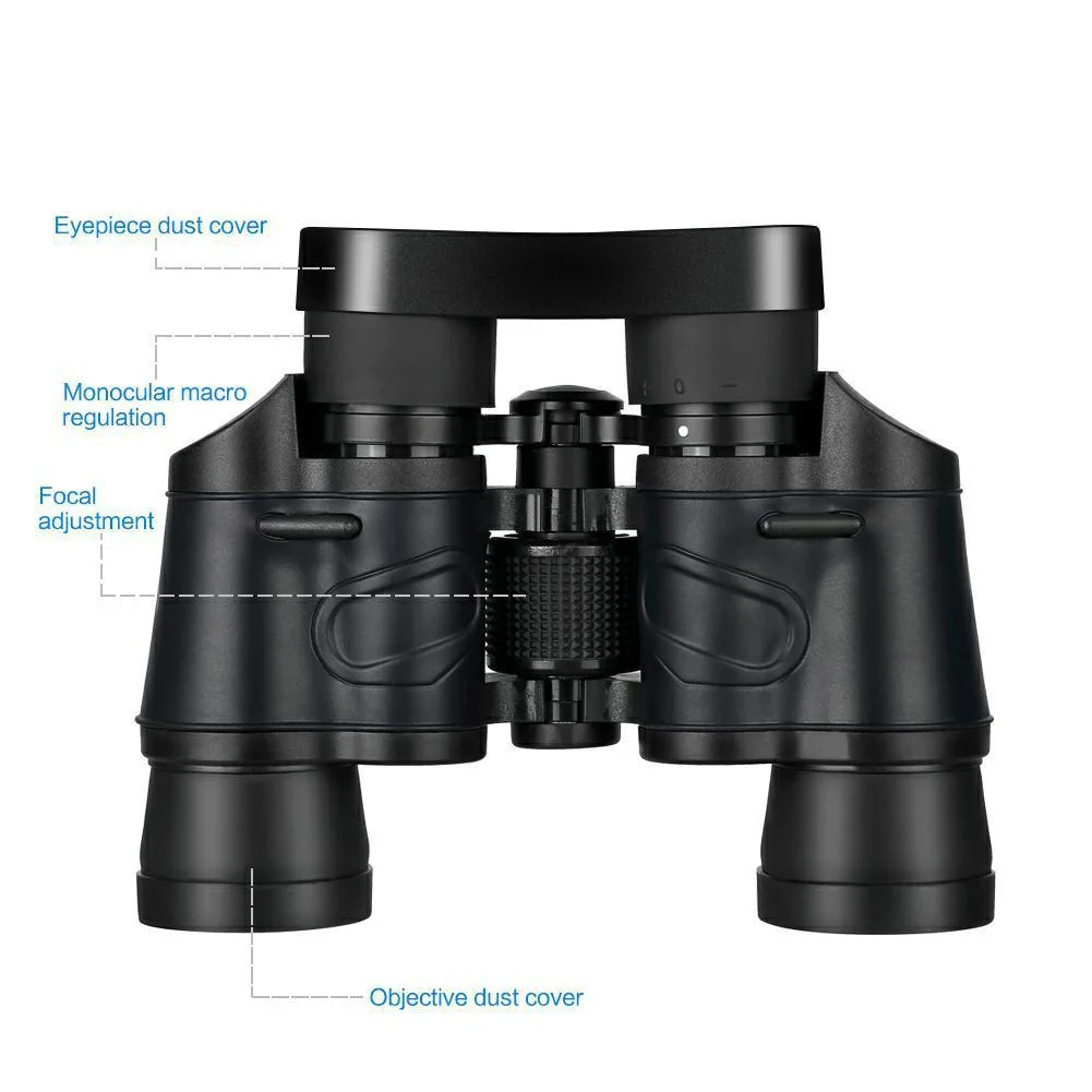 HD 60X60 Telescope Binoculars High Clarity Large Eyepiece High Power For Outdoor Hunting Optical Day Night Zoom Hand Adjusting