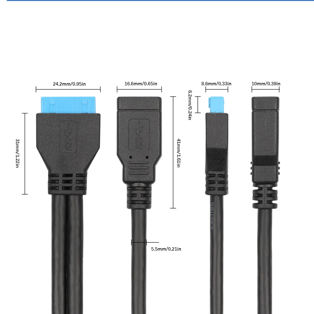 USB3.0 20P-2AF линия передачи данных DIY линия Чистая медь 20P мать пара 2 USB3.0 Женский передачи данных линия