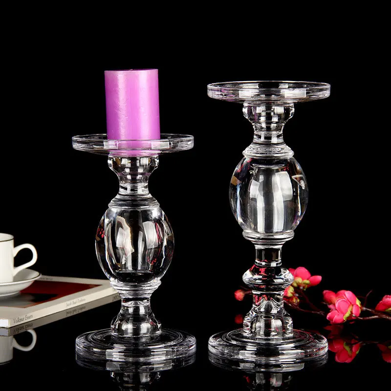 Glass Candle Stick Holders Taper Candles Holder for Candlestick, Dinner Candles, Party and Wedding Centerpieces Table Decoration