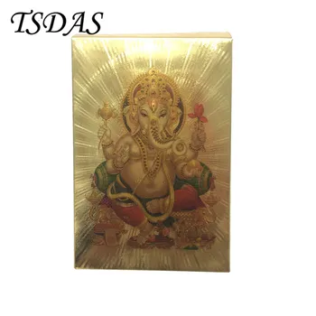 

Colored 24k Gold Plated Playing Cards Engraved India God Design, Custom Playing Cards Entertainment Table Games 1Set
