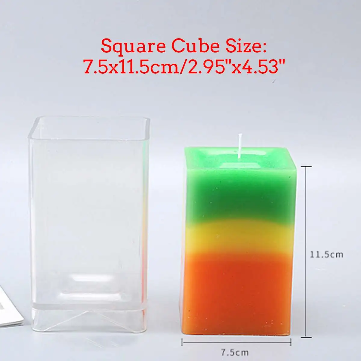 Квадратный& цилиндр сердце пустой кубик свечи делая формы DIY ручной работы Ароматерапия Свеча Ароматизированная свечка сушеный цветок пресс-формы - Цвет: Square Cube