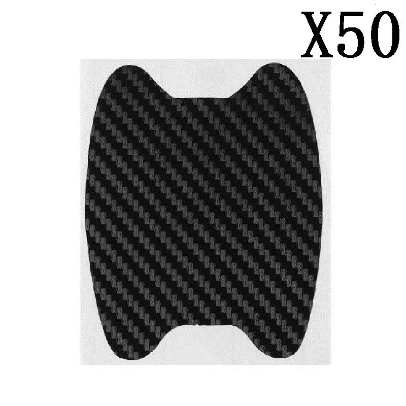 50 pcs ECM# BAO аксессуары, защита ручки двери автомобиля, внешняя защитная пленка, чехлы для авто, наклейки для автомобиля, наклейка из углеродного волокна - Название цвета: 50 pcs
