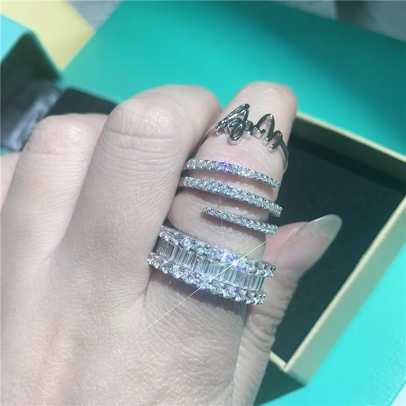 Choucong, массивное кольцо, AAAAA, cz, 925 пробы, серебро, Bijou, крест, обручальное кольцо, кольца для женщин, вечерние ювелирные изделия