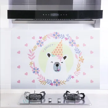 

Kitchen Oil-proof Sticker Paper Waterproof Household Cartoon High Temperature Resistant Self-adhesive Wallpaper Fume-proof