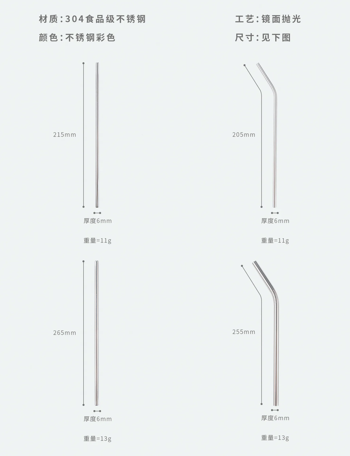 304 Stainless Steel Environmentally Friendly Food Grade Straw Titanium Plated Symphony Thick Edge INS Pearl Milk Tea Thick Straw