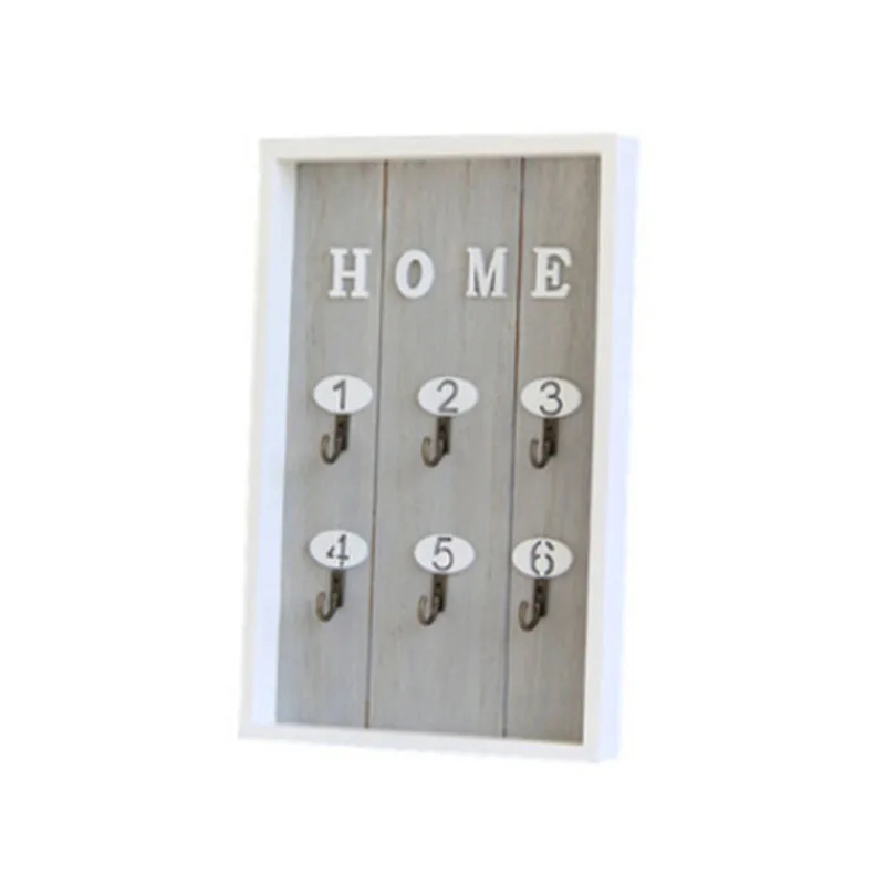 

Wooden Wall Mounted Entryway Creative Keys Hanger Storage Box + Nail Set