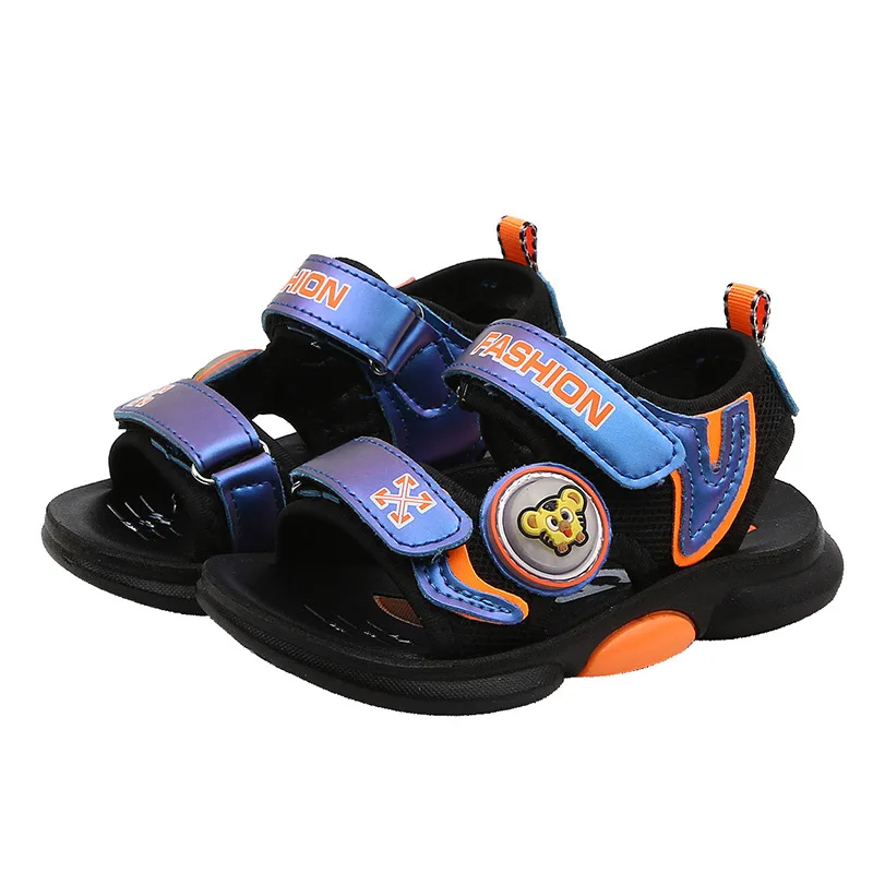 

Summer LED Light Sports Sandals For Children Casual Comfortable Soft Hook & Loop Boys Kids Cartoon Animal Toddler Beach Shoes