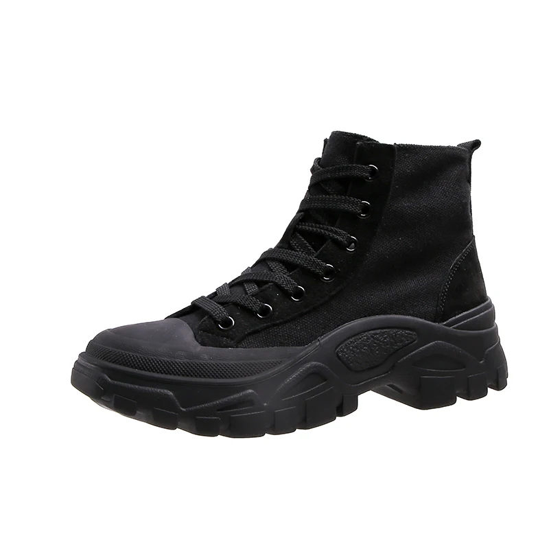 

Ladies' high-top canvas boots Thick soled comfortable Martin boots