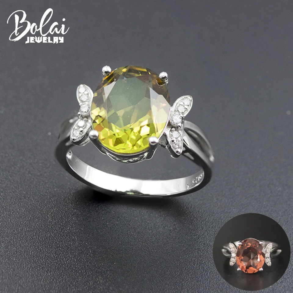 Bolai Color Change Sultanit Ring 925 Sterling Silver Oval 14*10mm Nano Diaspore Gemstone Jewelry Butterfly Ring for Women 11.11 Bolai Color Change Sultanit Ring 925 Sterling Silver Oval 14*10mm Nano Diaspore Gemstone Jewelry Butterfly Ring for Women 11.11