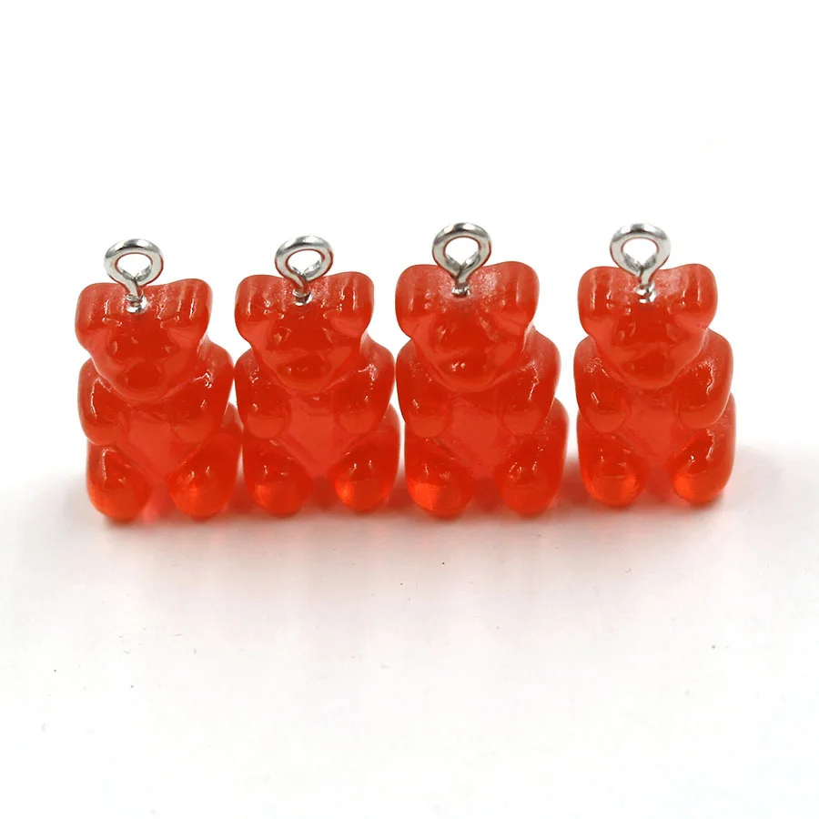 Yamily 12 шт./11*22 мм Милая Смола Gummy Bear подвеска Подвески для женщин девочек мультфильм Ювелирная фурнитура для рукоделия