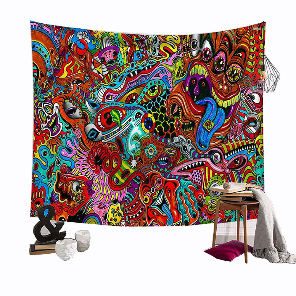 Lychee Nordic Bedroom Decoration Painting Wall Hanging Tapestry Polyester Blanket Art Wall Carpet Home Decorative Tapestry