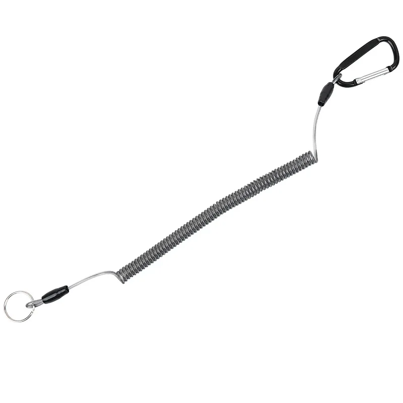 

2-Pack Steel Belt Carabiner Anti-Connecting Rope for Fishing Rod Forceps Fish Grip Buckle Rope Stretching Tent Stopper