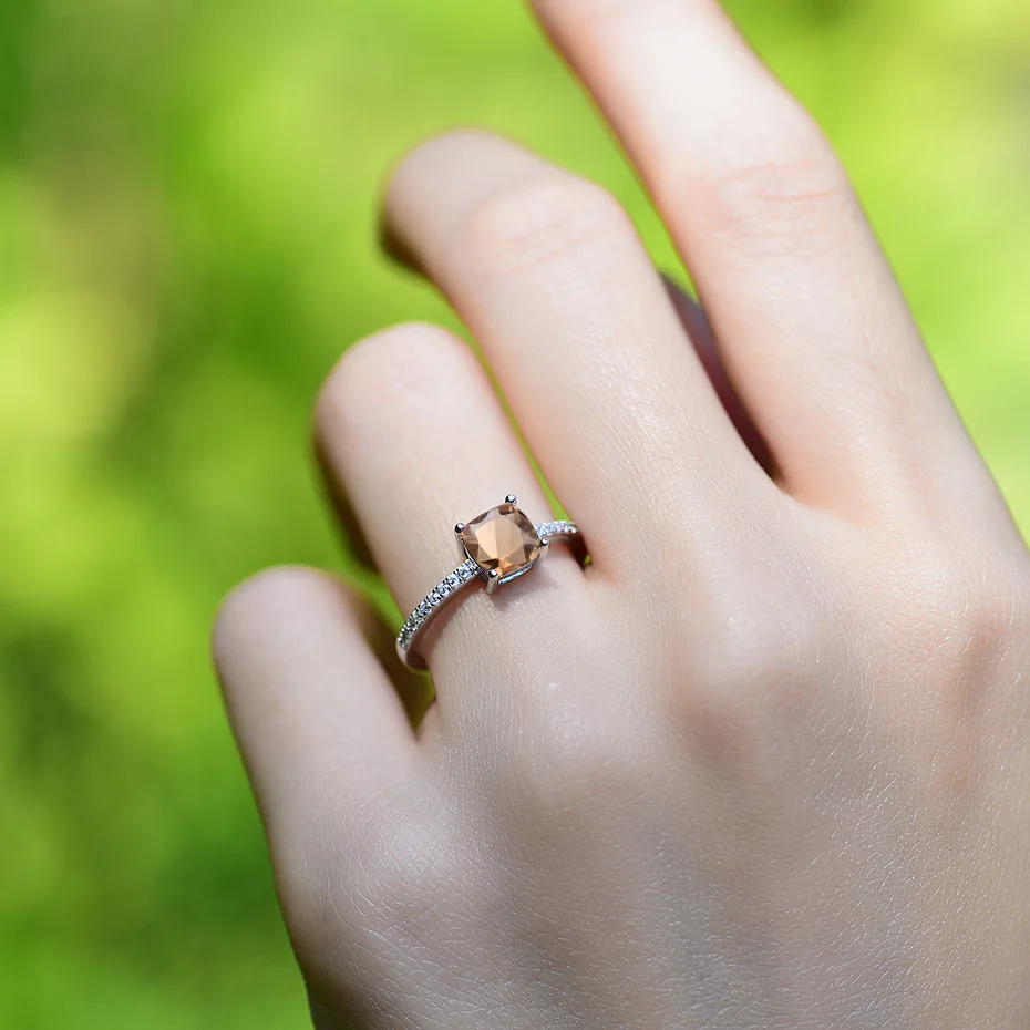Gemstone Ring Kuololit Diaspore for Women Girls Solid 925 Sterling Silver Wedding Engagement Topaz Emerald Sapphire