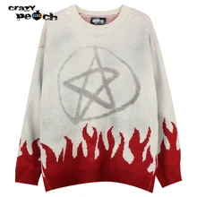 

2012 Men Women HipHop Streetwear Harajuku Sweater Couples Retro letter flame Sweater Knitted Sweater winter Cotton Pullover chic