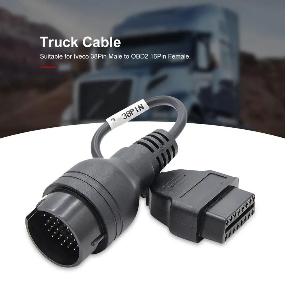 Грузовик кабель OBD1 к OBD2 для Iveco 38Pin штекер к OBD2 16Pin кабель адаптера