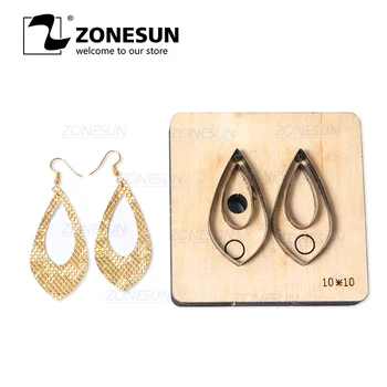 

ZONESUN H8 DIY Custom Cutter Leather Earring Cutting Die Leather Cut Out Earring For Steel Rule Die Cutting Machine Press Tools