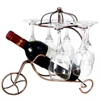 

European-style modern creative wine rack home decoration ornaments metal wine glass rack iron chariot fashion accessories