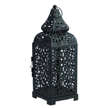 

Party Candlestick Hanging Lantern Romantic Home Garden Hollowed Out Temple Tower Votive Iron European Moroccan Candle Holder